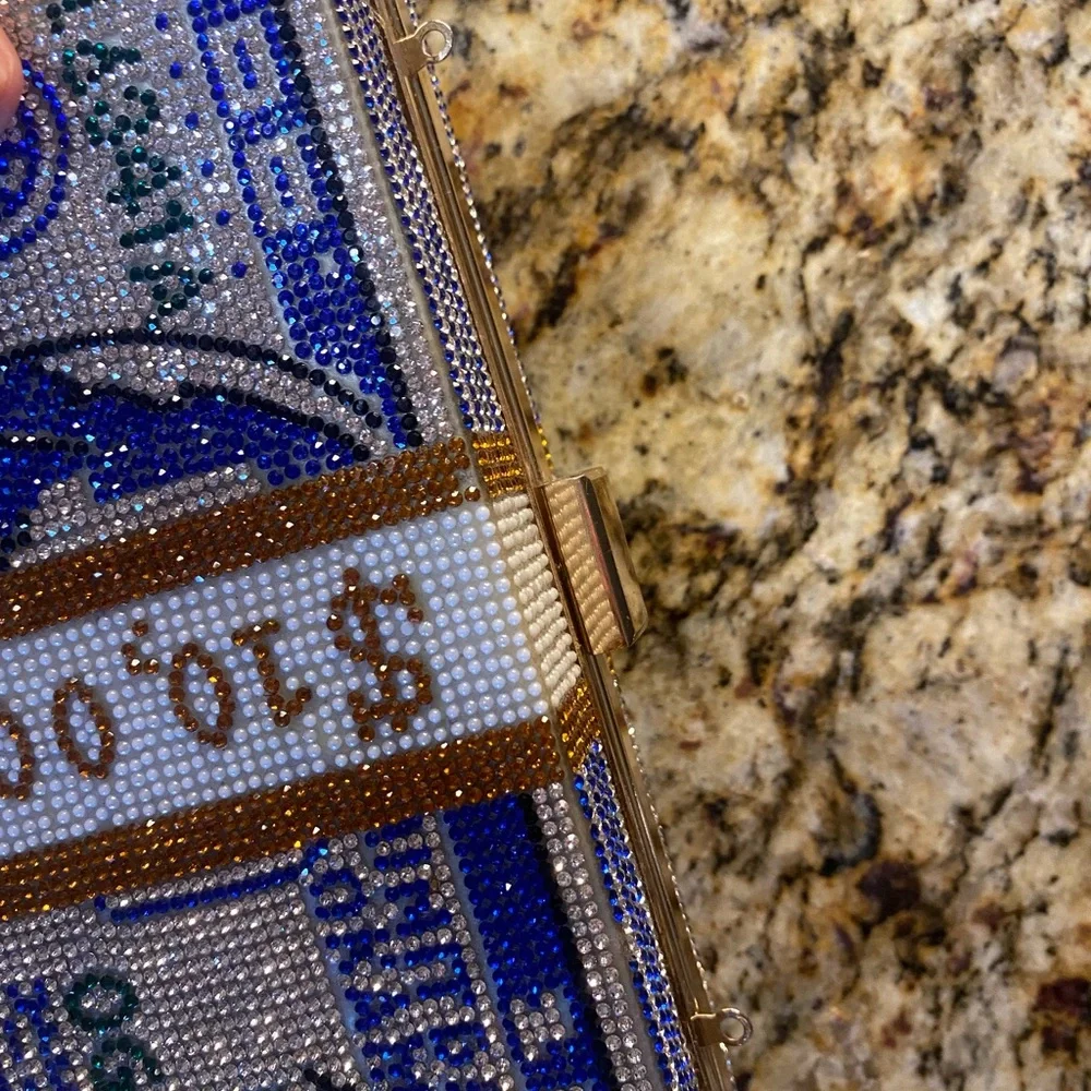 Luxury Beaded Money Clip in Blue and Gold